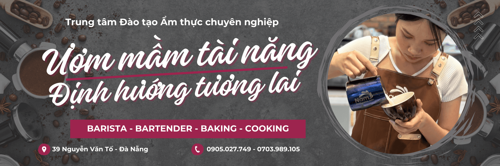 Không gian đào tạo pha chế cao cấp tại Trung Tâm Đào Tạo Ẩm Thực Chuyên Nghiệp Nấm